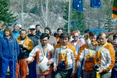 В.Якунин. Справа на лево:Л.Милов,В.Горин,Н.Микрюков и весь в медалях ни в одном виде не участвовавший В.Логунов,бывший в то время директором РКТ.