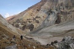 с ледника на фумарольное поле