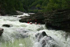р. Лаген, прохождение водопада