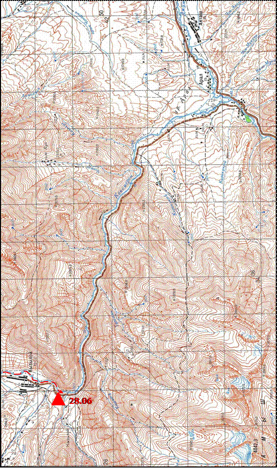 2. Схема маршрута, р.Кёкёмерен (1:100 000).